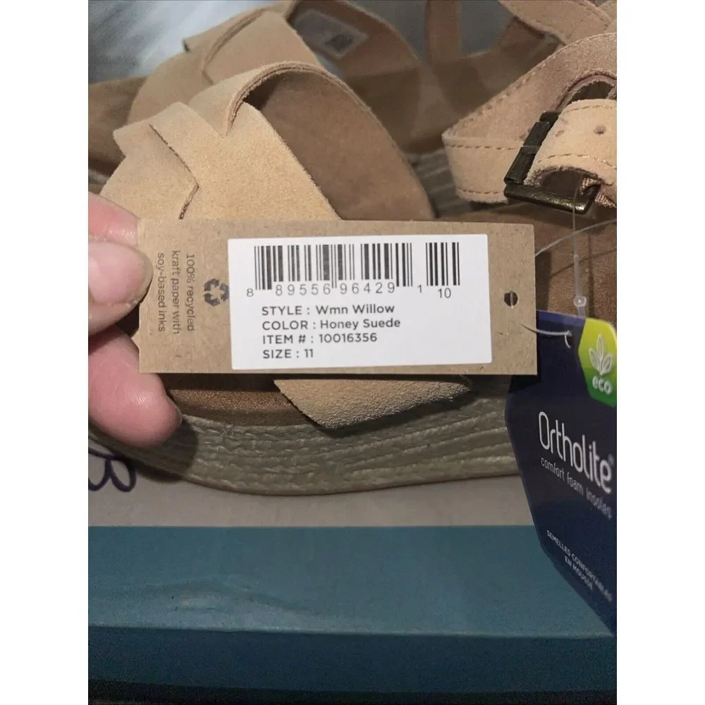 TOMS‎ Willow Wedge Womens Honey Suede Casual Sandals